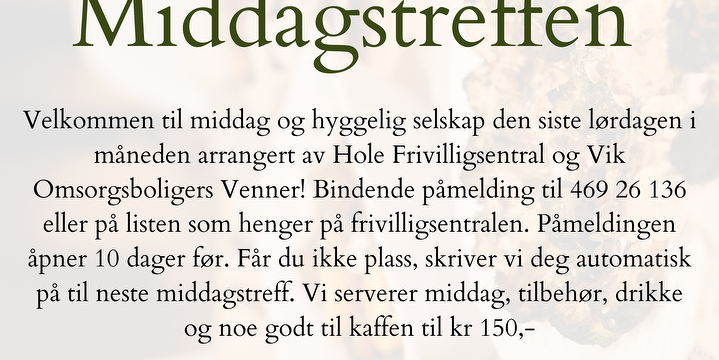 Bilde/illustrasjon for Middagstreffen Middagstreffen